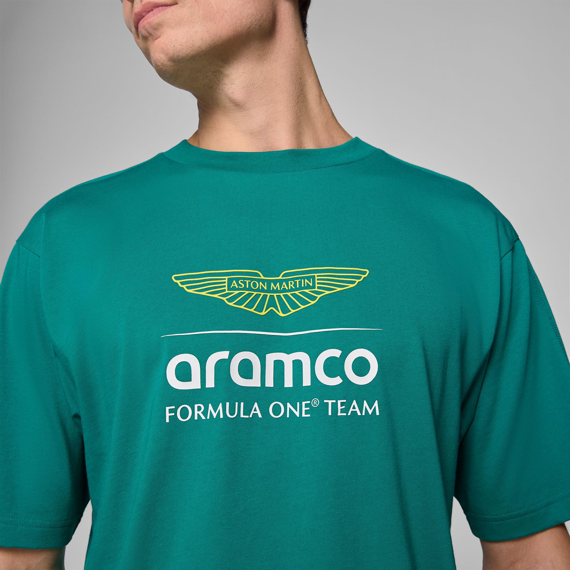 Aston Martin F1 Męska koszulka z dużym zielonym logo