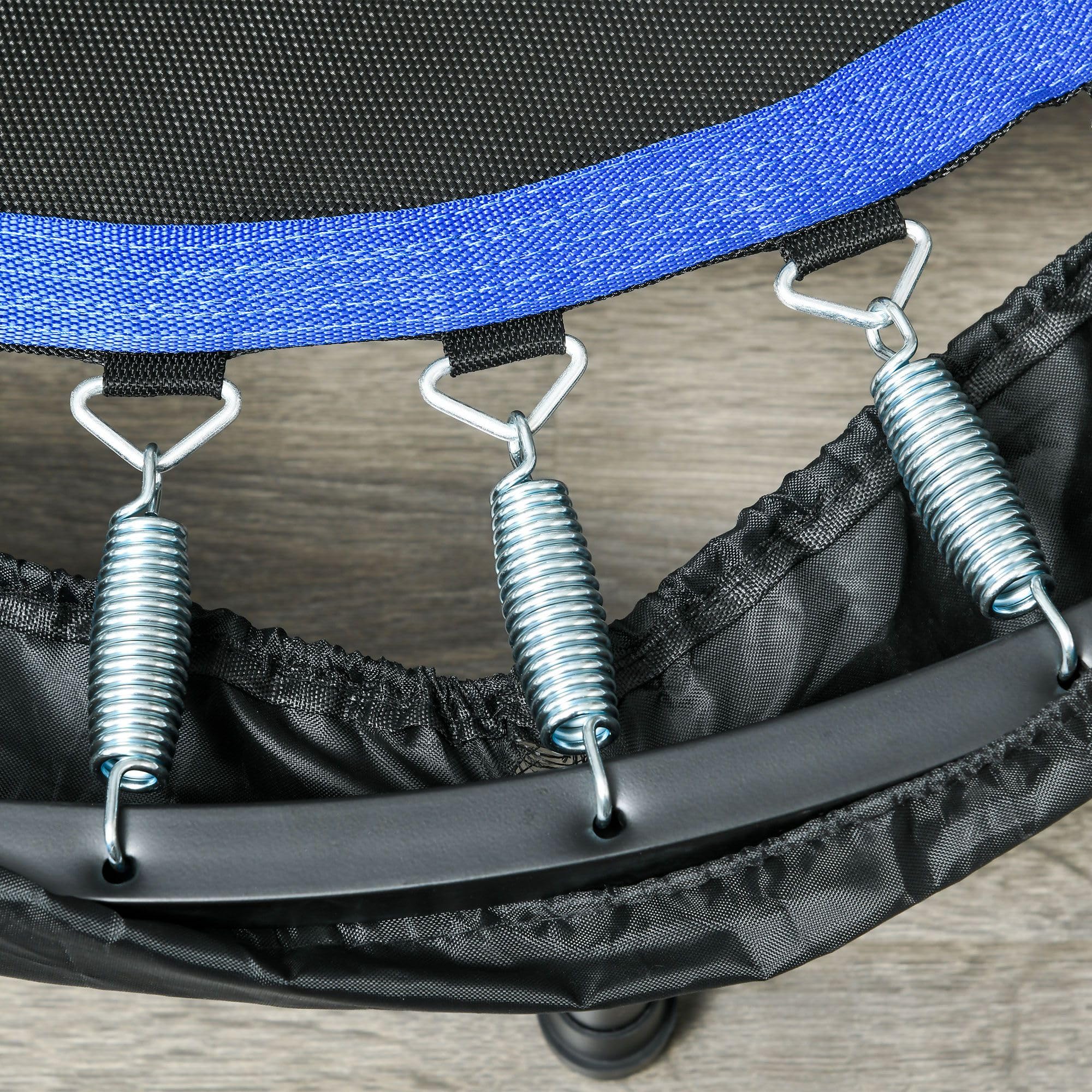 HOMCOM Trampolino Elastico per Adulti Ø102/114cm Pieghevole con Maniglia Regolabile, Tappeto Elastico a Molle Bunge, in Acciaio e PP