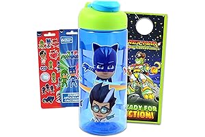 KIDS' PJ MASKS PLASTIC REUSABLE WATER BOTTLE BUNDLE WITH CATBOY, GECKO AND...