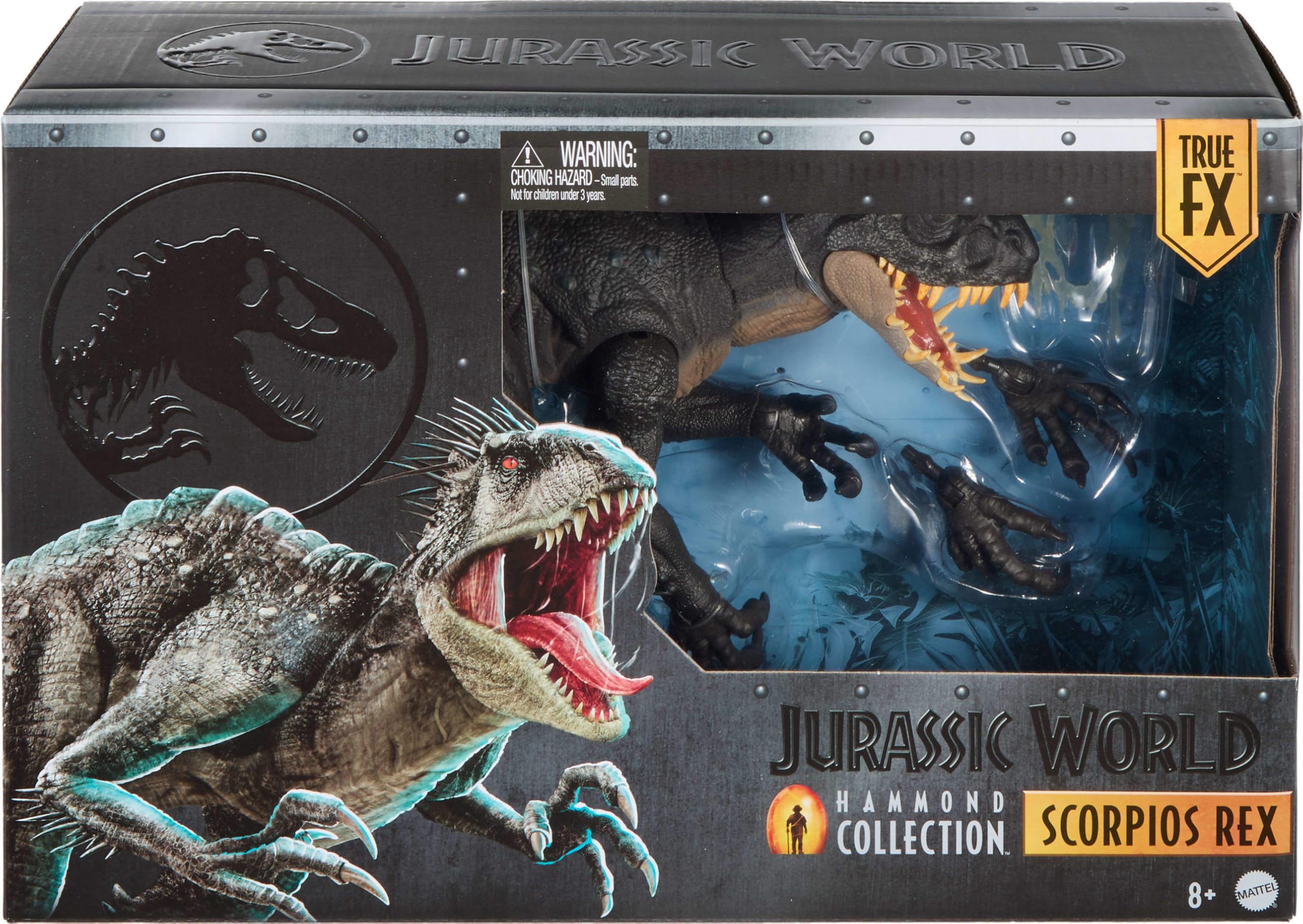 Mattel Jurassic World Kolekcja Hammonda Scorpios rex Dinozaur Figurka, duża zabawka, wyjątkowe detale, wymienna paszcza i szpony, zabawka dla dzieci 8+, fanów i kolekcjonerów, JKG97