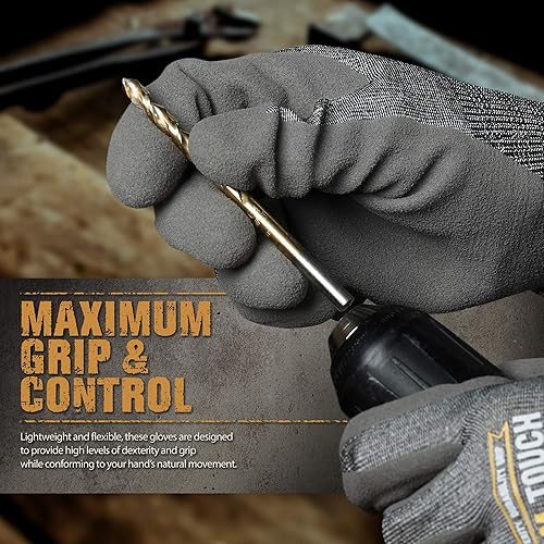 Miniatura 5 de Glove Station Firm Touch Nitrile Coated Safety Work Gloves, Extra Grip Micro-Foam Palm, Abrasion Resistant