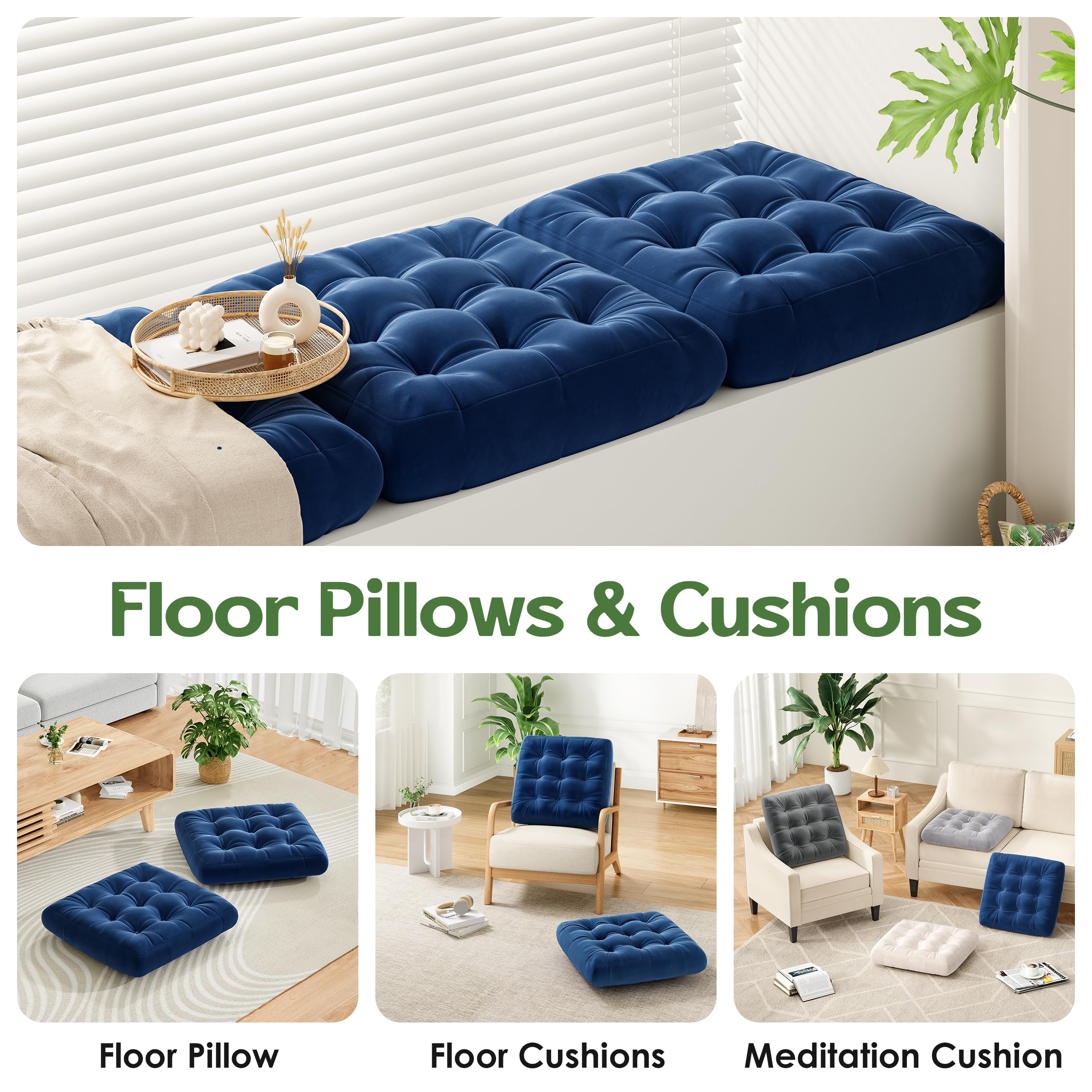 SOMEET Floor Pillow Cushions for Adults Kids - Meditation Cushion 22