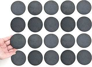 Stonehaven Miniatures 20PK - Blank Miniature Bases, 60mm Diameter - Designed for 28mm Scale Tabletop War Game Miniatures - Plastic, Black