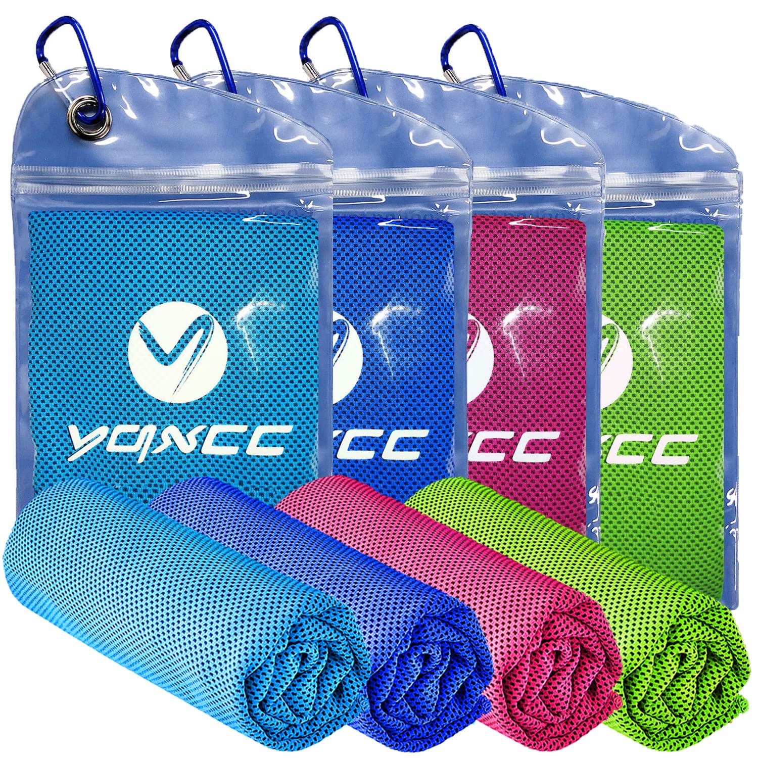 YQXCC 6 Stück Kühlendes Handtuch 120x30cm, Eiskühlung für Nacken & Gesicht | Weiches, Atmungsaktives Mikrofaser-Kühltuch, perfekt für Fitnessstudio, Yoga, Golf, Laufen, Camping und heißes Wetter