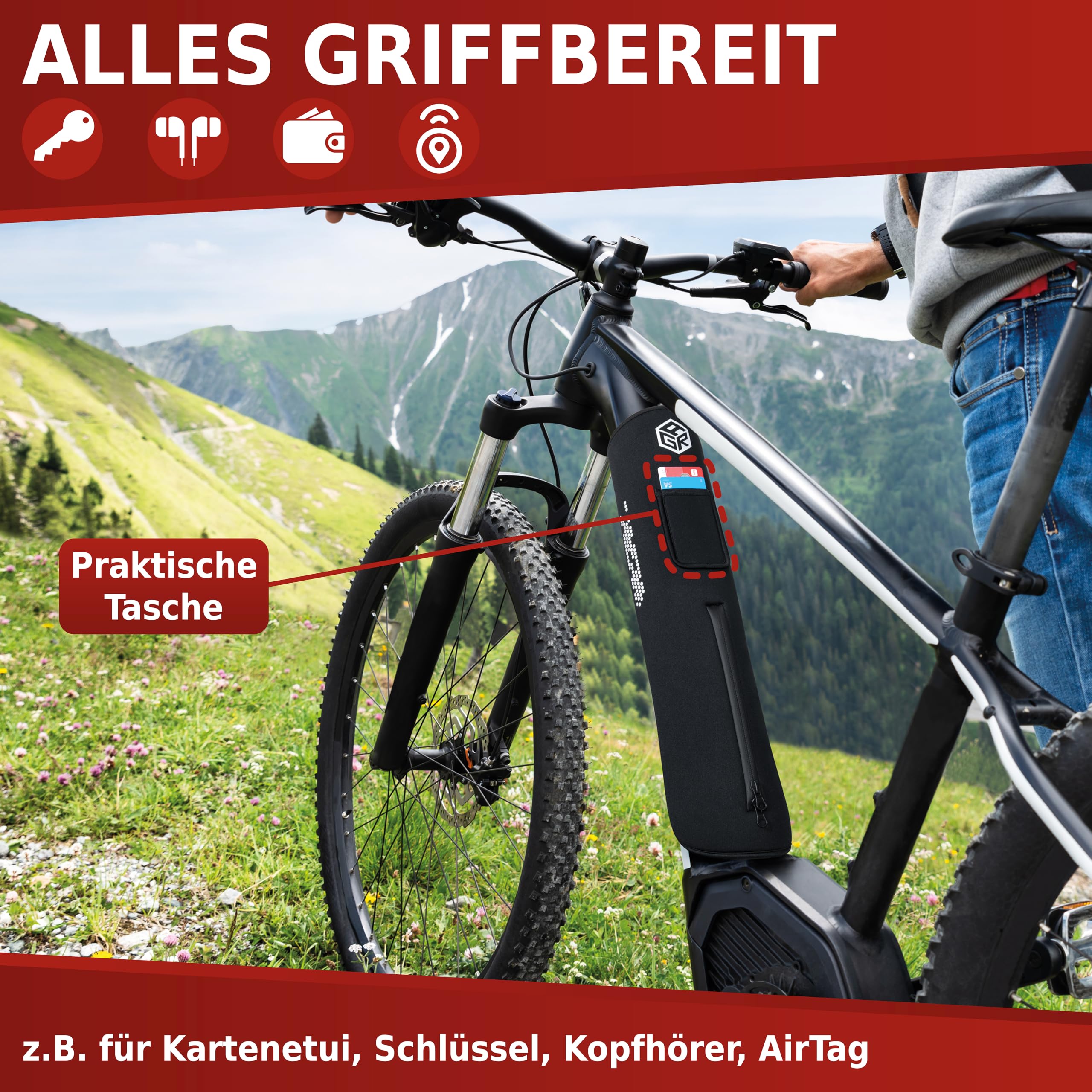 E Bike Akku Schutzhülle 29-42 cm Umfang/ebike akku Schutz für maximale Reichweite/e-Bike Zubehör schützt vor Kälte & Schmutz