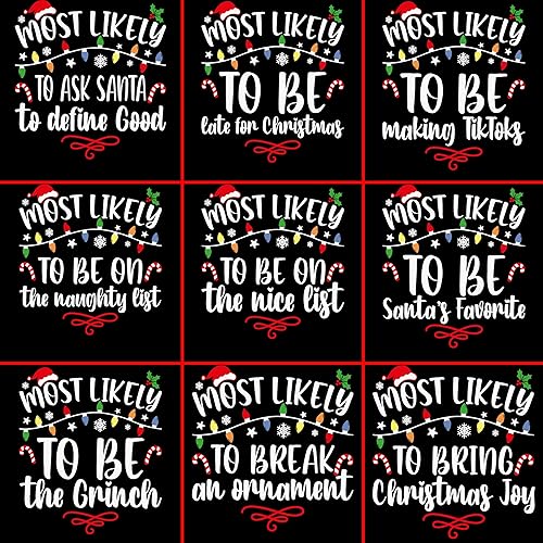 Miniatura 2 de Most Likely To Christmas Shirts For Family 50 Quotes Family Matching Christmas Shirts Funny Christmas T-Shirts Custom Text Personalized Tees for