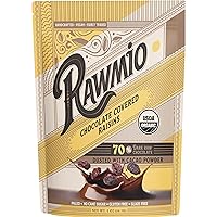 Vista 1 de Rawmio Pasas cubiertas de chocolate - Orgánicas, crudas, veganas, 70% chocolate negro, 3 paquetes, 2 onzas.