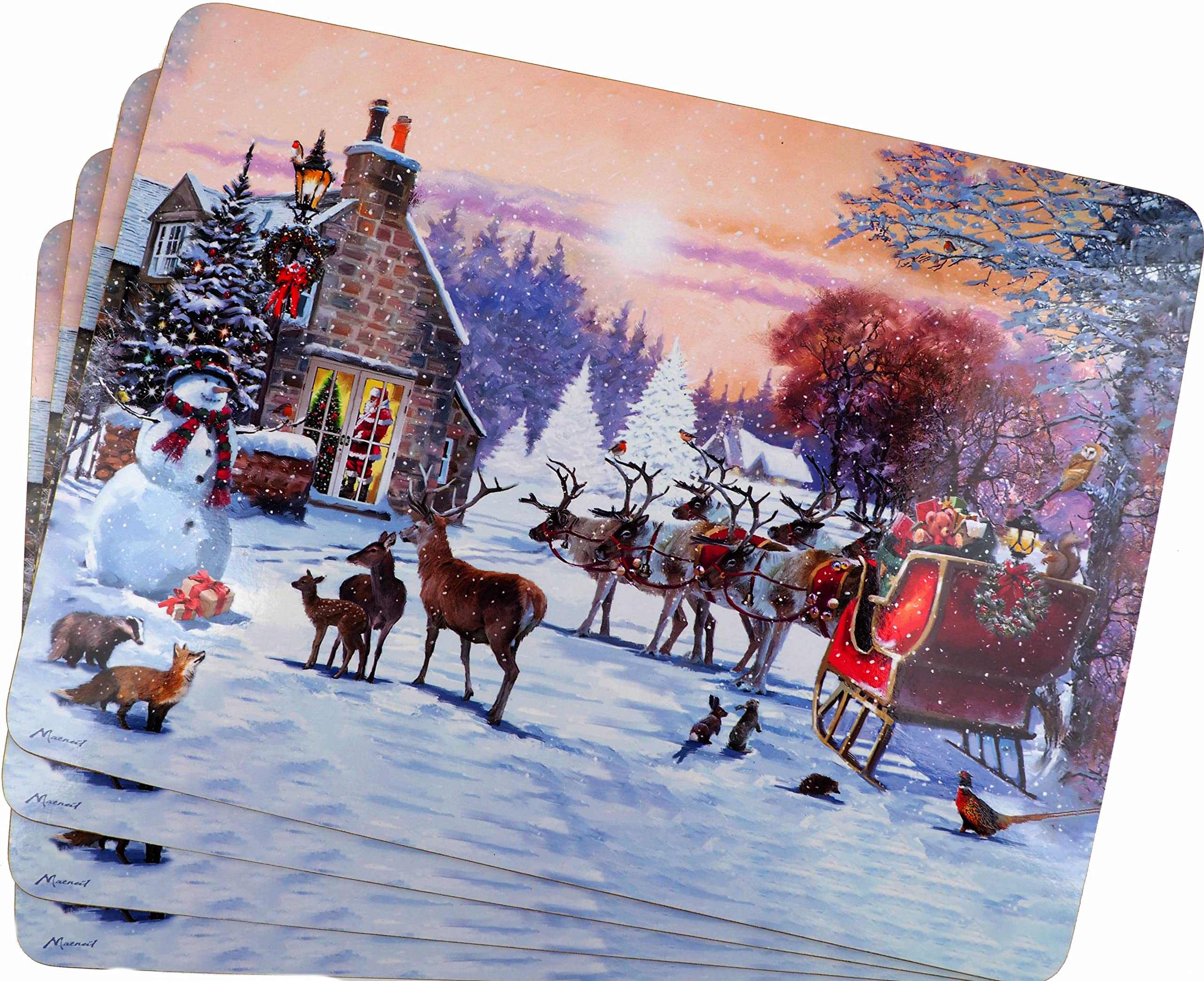 The Leonardo Collection Red, Green Lp52077 Magic Of Christmas Place Mats (Set Of 4)