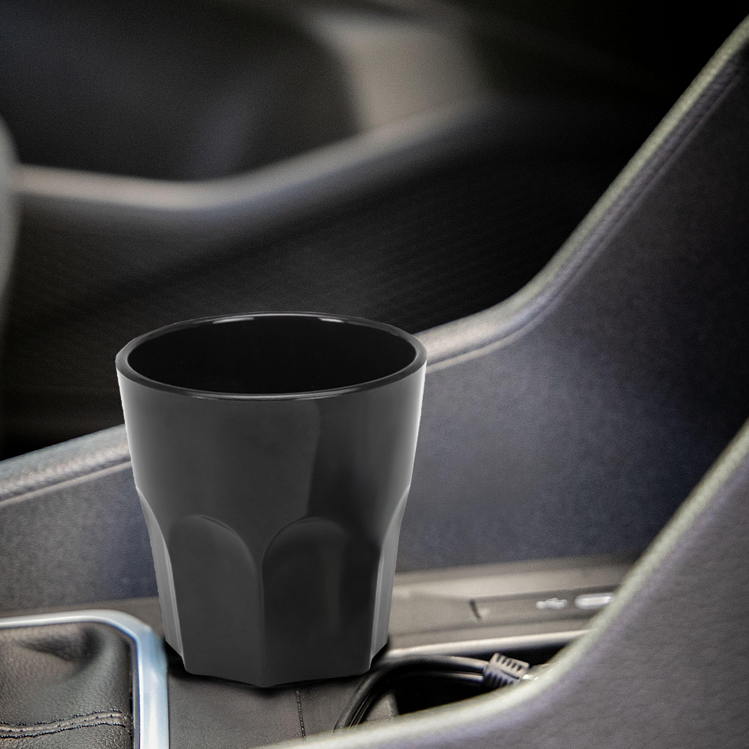 HEYNER® Wasserkocher Auto ThermoVar Black Edition 700ml 12V Tasche Becher | 120 W Leistung Warmhaltefunktion 25 min Kochzeit doppelwandig isoliert Gummidichtung Zigarettenanzünderstecker Stahl silber
