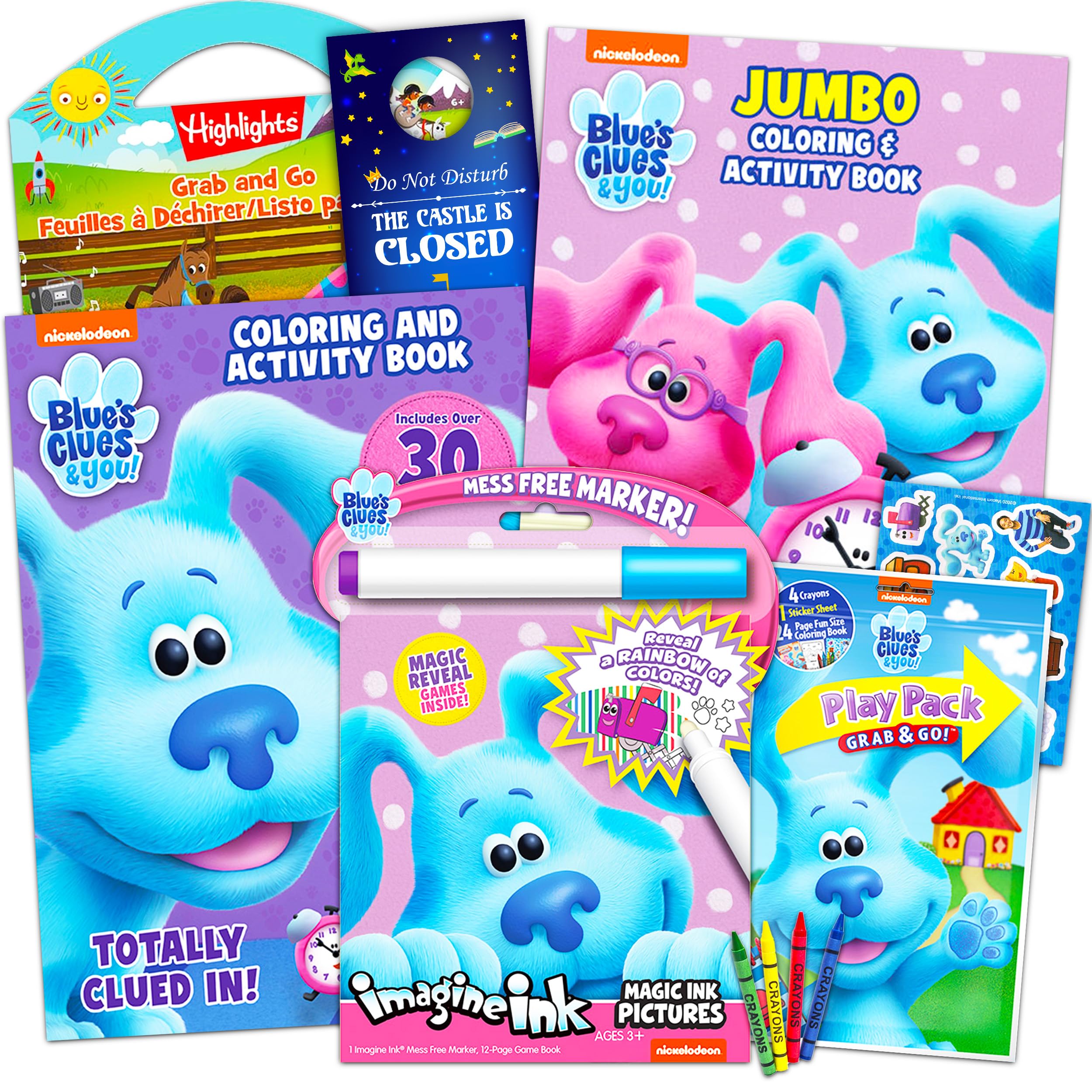 Nick Shop Nickelodeon Blue's Clues and You! Coloring and Activity Book Set - Blues Clues Coloring Books with Blues Clues Imagine Ink, and Blues Clues Stickers (Blues Clues Party Favors)