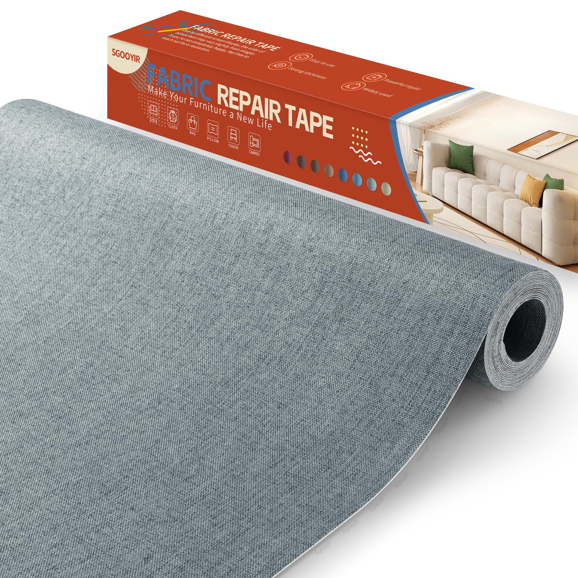Flicken Selbstklebend Stoff Dunkelgrau, 40x100cm Stoffflicken Selbstklebend Reparaturflicken, Leinenstoff Patches Reparaturset für Möbel, Autositze, Kleidung, Polsterbezüge, Stühle, Sofas, Kissen
