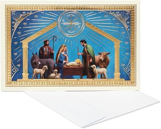 American Greetings Religious Christmas Cards Boxed with Envelopes, Nativity Scene Blessed New Year (14-Count)
