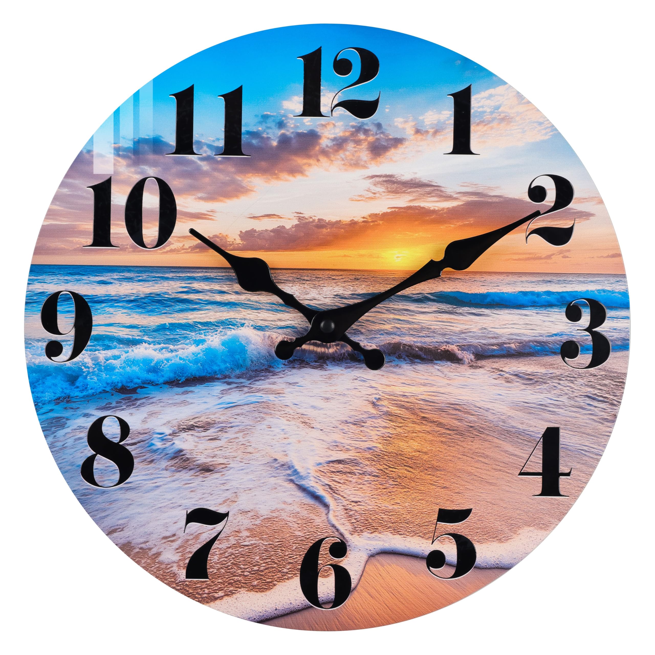 Horloge murale coucher de soleil jomparis 35,6 cm silencieuse à piles