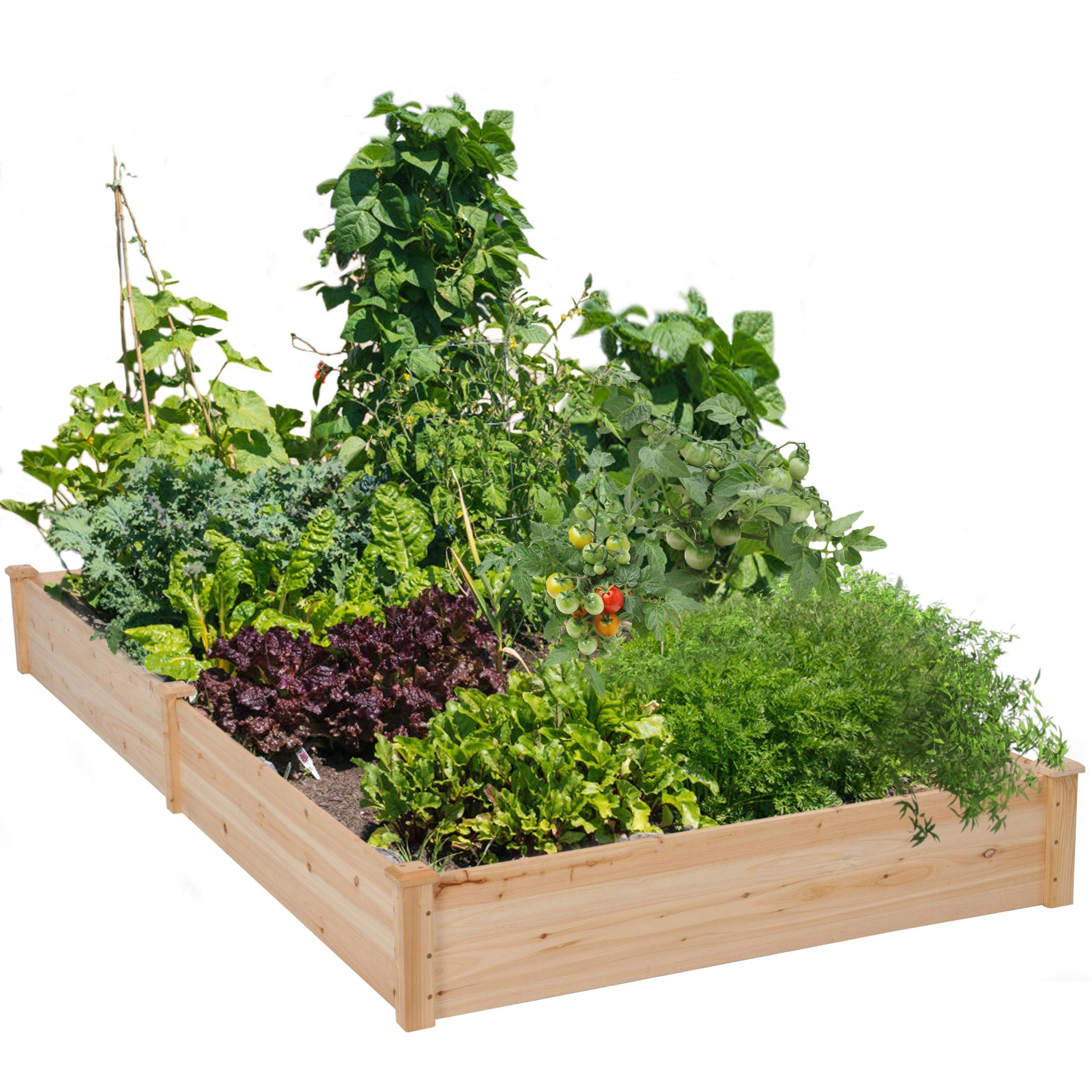 Yaheetech Wooden Horticulture Raised Garden Bed Divisible Elevated Planting Planter Box for Flowers/Vegetables/Herbs in Backyard/Patio Outdoor, 241.5 x 124.5 x 27 cm