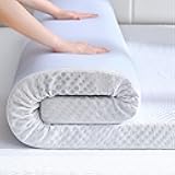 SINWEEK 3 Inch Gel Memory Foam Mattress Topper Queen Size, Ventilated Mattress Pad for Body Pressure Relief, Cooling Bamboo Bed Topper with Breathable Soft Cover, CertiPUR-US Certified