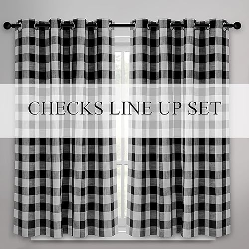 Miniatura 8 de Creativesfun - Cortina de cuadros blanca y negra