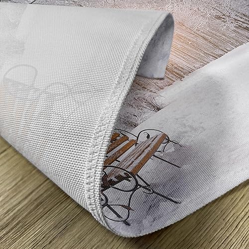 Miniatura 150 de Ambesonne Juego de 4 manteles individuales amarillos y azules, diseño de flores de primavera, flores vibrantes, manteles individuales de tela Azul