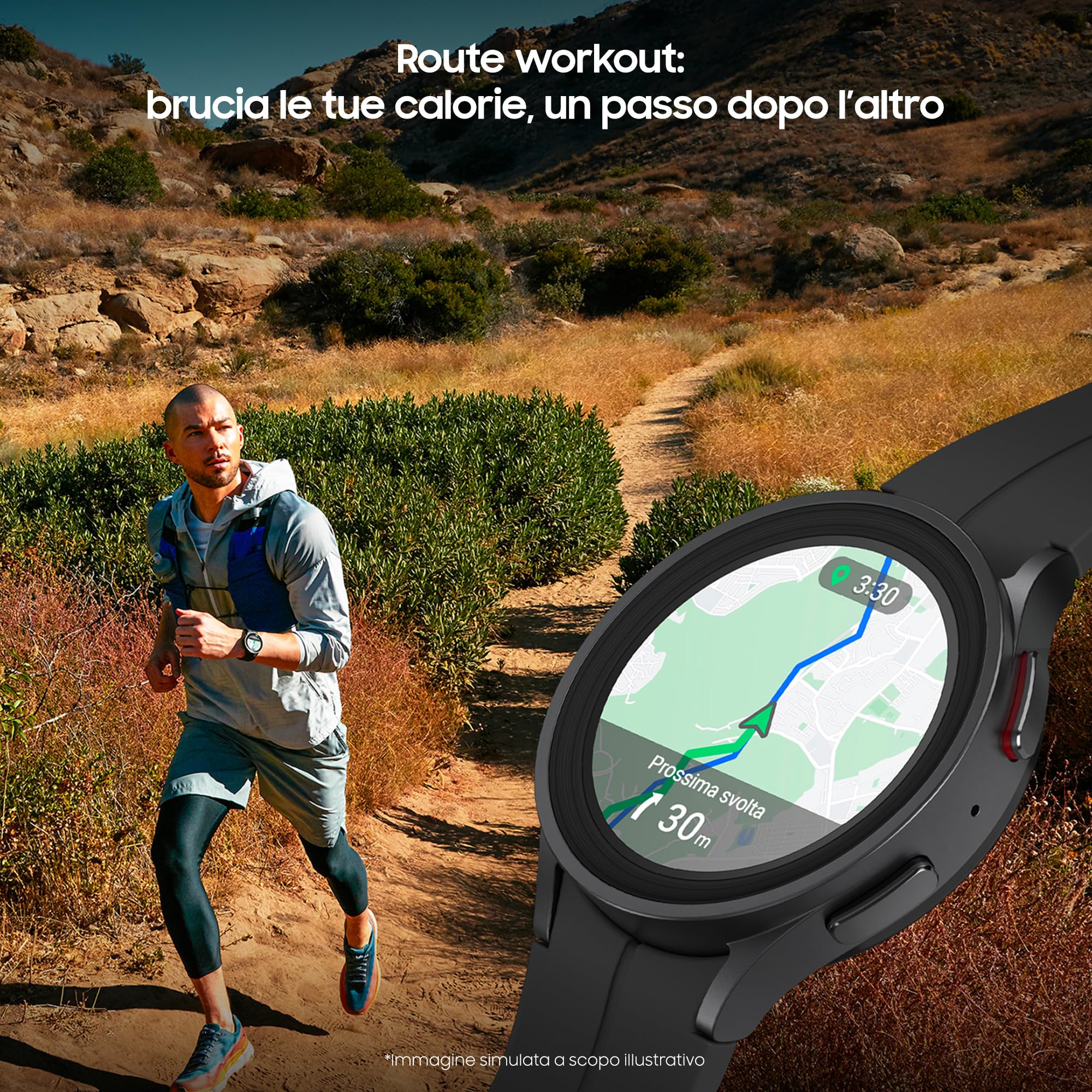 Samsung Galaxy Watch5 Pro LTE 45 mm Orologio Smartwatch, Monitoraggio Benessere, Fitness Tracker, Batteria a lunga durata, Black Titanium [Versione Italiana]