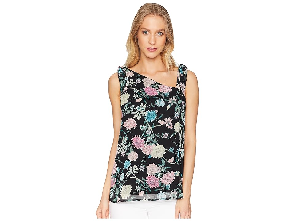

kensie Botanical Mix Top KS6K4699 (Black Combo) Women's Clothing