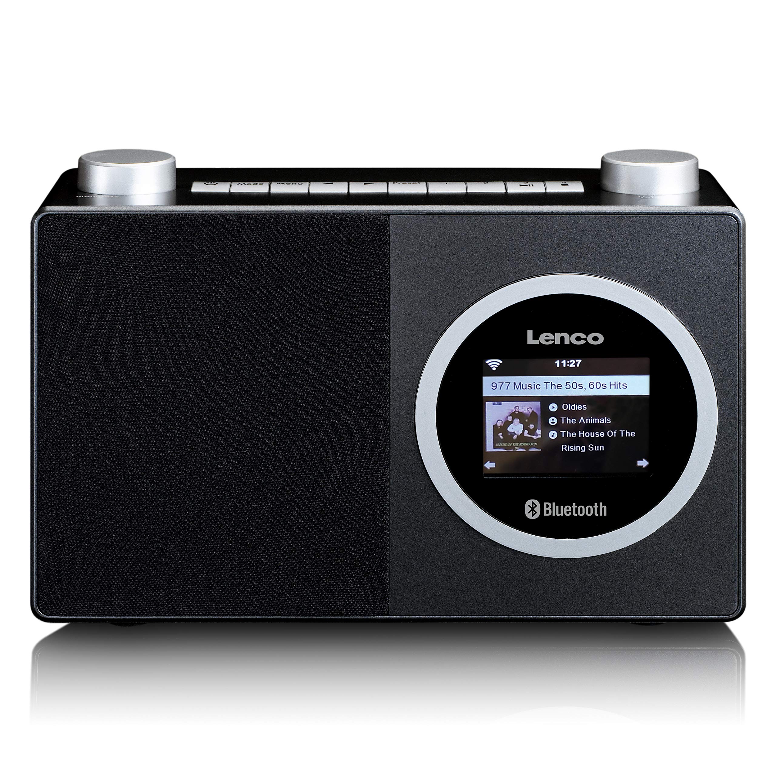 Lenco DIR-70 Radio Internet Portable - Radio numérique rétro Dab+ avec WLAN, Bluetooth, écran Couleur 2,4", 3 W RMS, 4 mémoires de Station, contrôle Via l’Application AirMusic - Noir