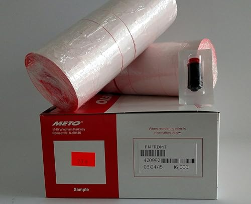 Etiquetas (rojo fluorado) para adaptarse a 6 u 8 bandas Pricegun