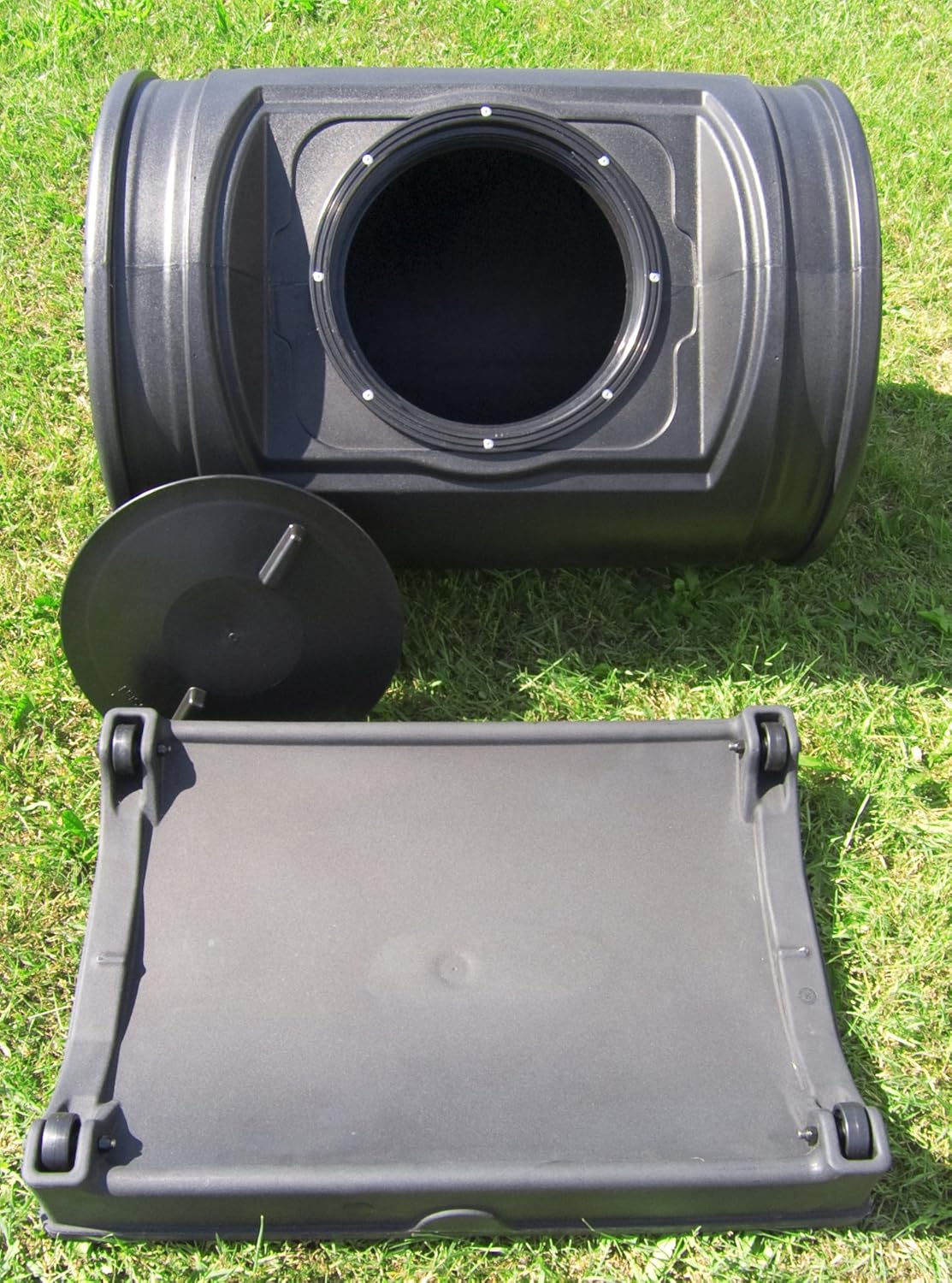 Good Ideas Compost Wizard Jr 7 Cubic Feet Outdoor Home Garden Compost Bucket Storage Container with Carrying Handles, Black
