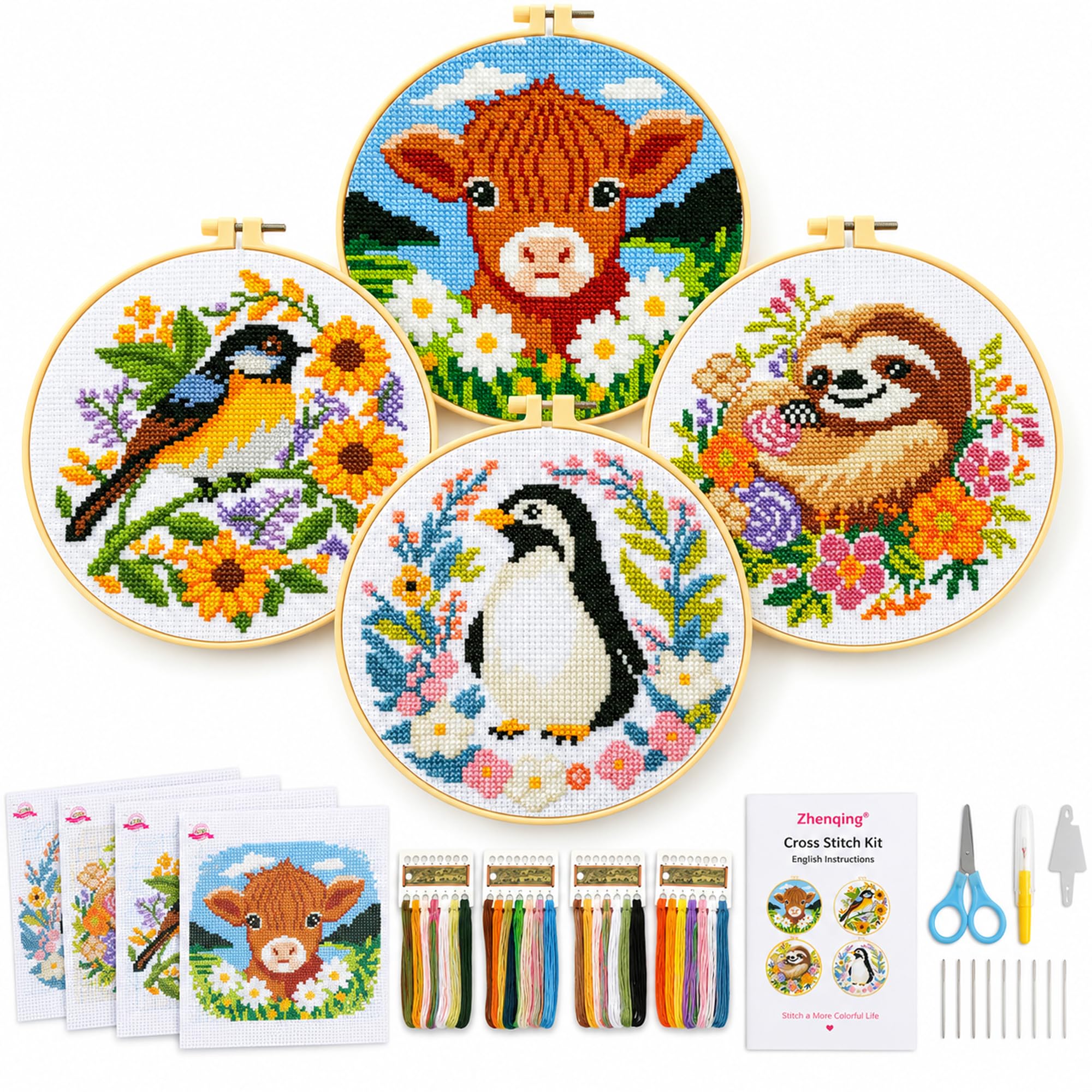 Woodland Animal Cross Stitch Kits - Beginner Friendly -15 Woodland Animal Cross Stitch Kits - Beginner Friendly -15