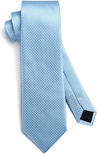 Miniatura 4 de HISDERN Juego de corbatas para hombre, corbata sólida, pañuelo clásico, tejido de seda, negocios, lunares, corbata, boda, fiesta