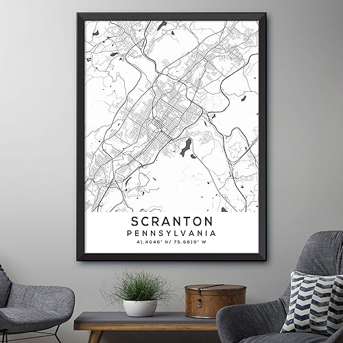 Miniatura 4 de Mapa de Scranton, Pensilvania, Light 2 (18x24)