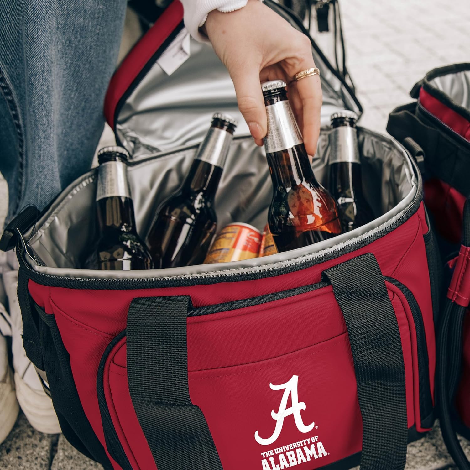 Logo Brands NCAA Flex -Can Cooler - Heat-Sealed Leak-Proof Lining, Stays Cold for Hours, Adjustable Shoulder Strap- Great for Tailgates & Picnics - Image 4