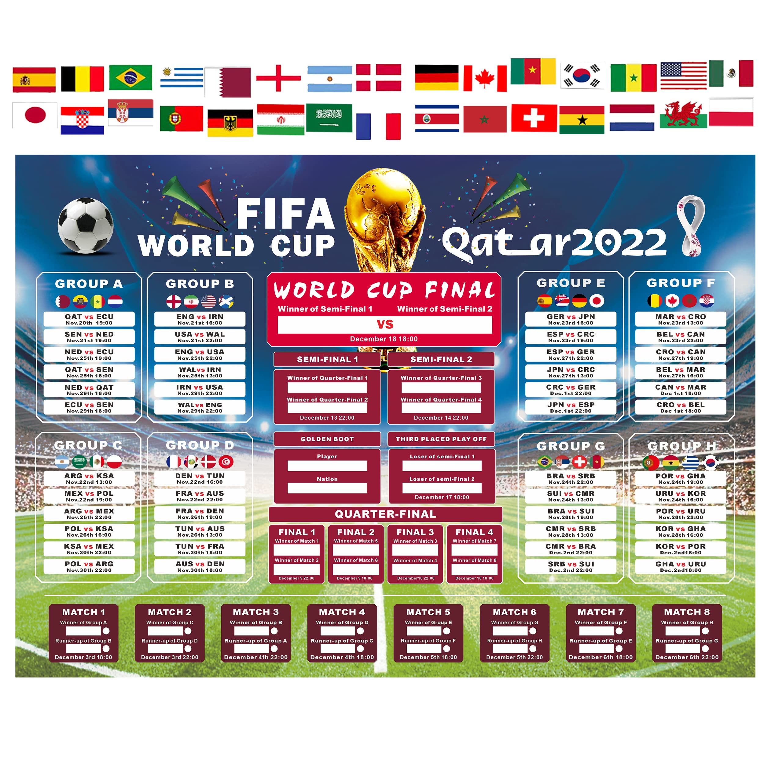 Buy World Cup 2022 Wall Chart, World Cup Wall Chart 2022,World Cup