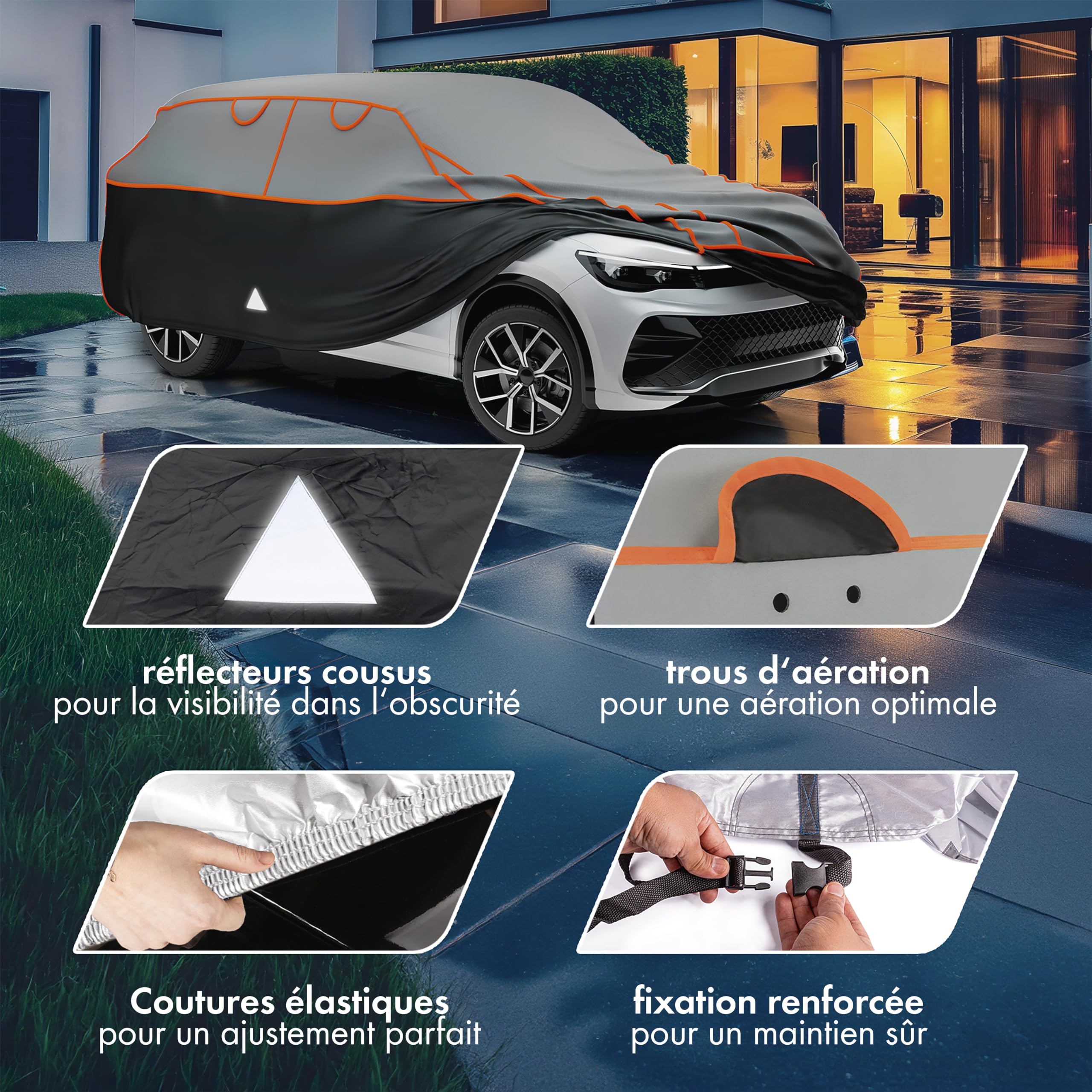 WALSER Bâche de Voiture Anti-grêle Perma Protect, Récompense Très Bon* Housse de Protection Anti-grêle, Certifié par Le TÜV Autriche* bâche Contre la grêle, Couverture de Protection Voiture Taille 2