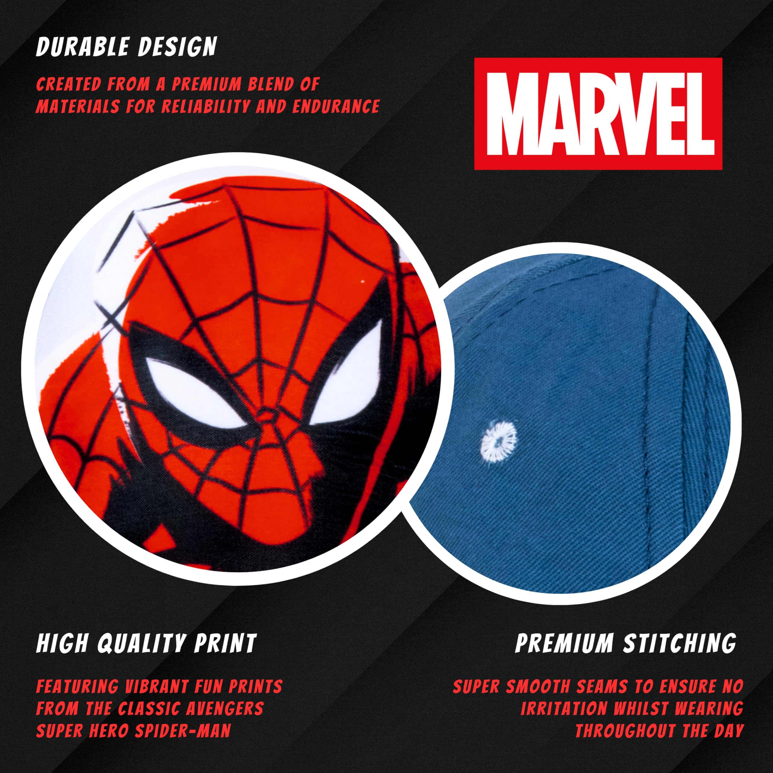 Marvel Spiderman Gorro para Niños, Diseño Spidey, Gorra de Verano Infantil, Regalo para Niños, Gorra Ajustable | Azul