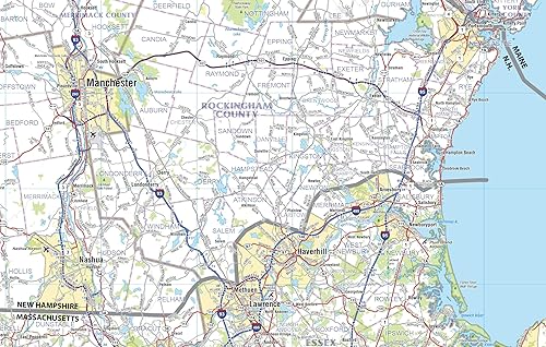 Miniatura 7 de Mapa de pared laminada del sur de Nueva Inglaterra