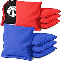 GoSports Regulation Cornhole Bean Bags Set of 8 - All-Weather Stars & Stripes, Dual-Sided Professional Play with Tote Bag