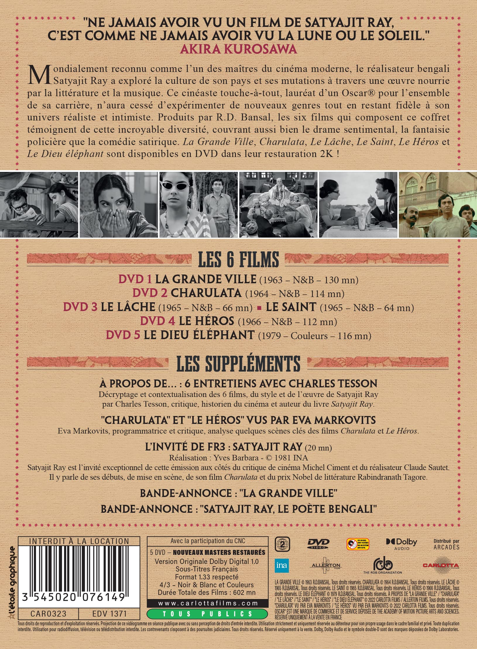COFFRET SATYAJIT RAY - 5 DVD [Coffret Collector - Édition limitée] [HD DVD]