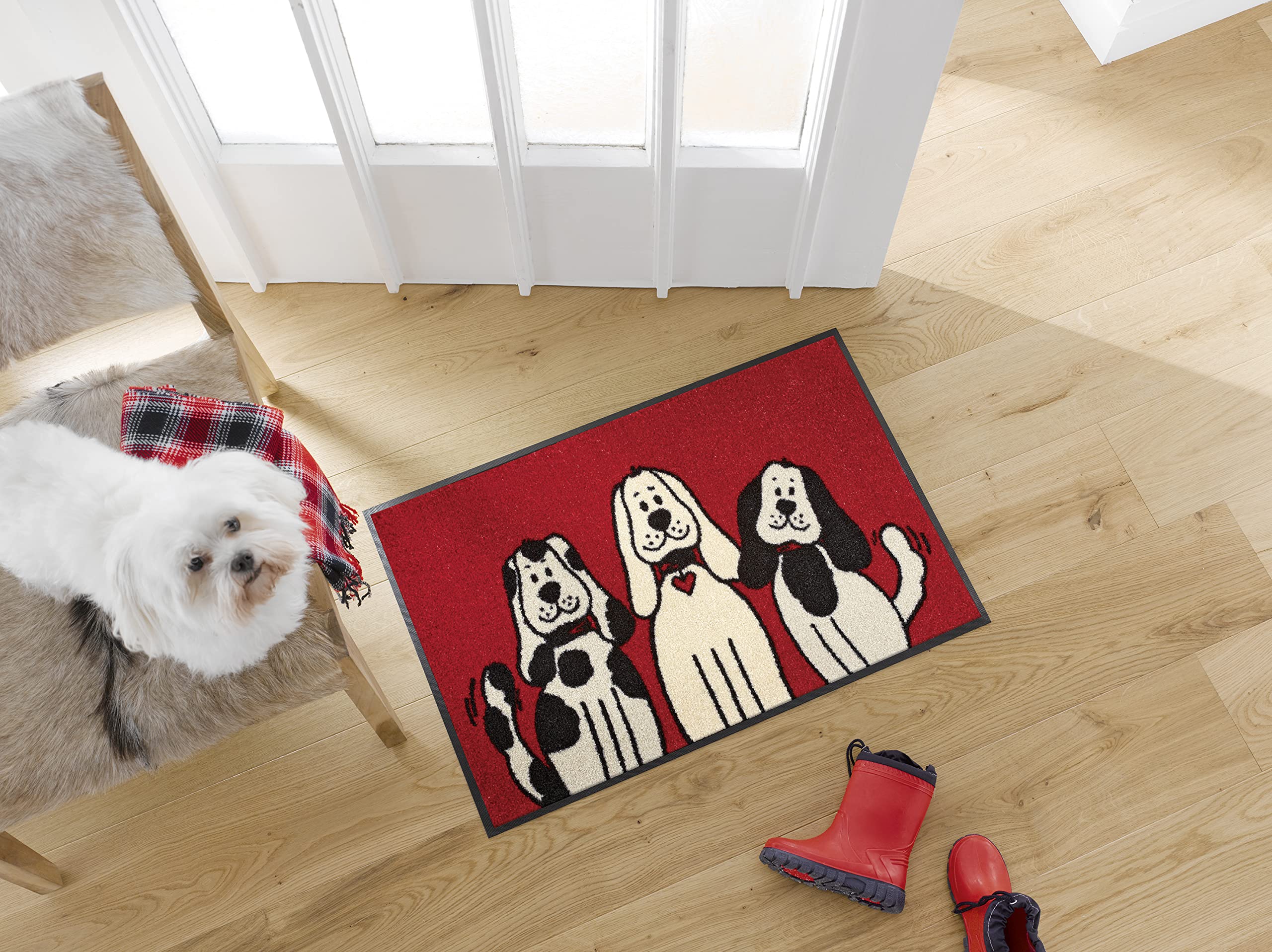 Wash+Dry - Tapis Three Dogs 50x75, Rouge
