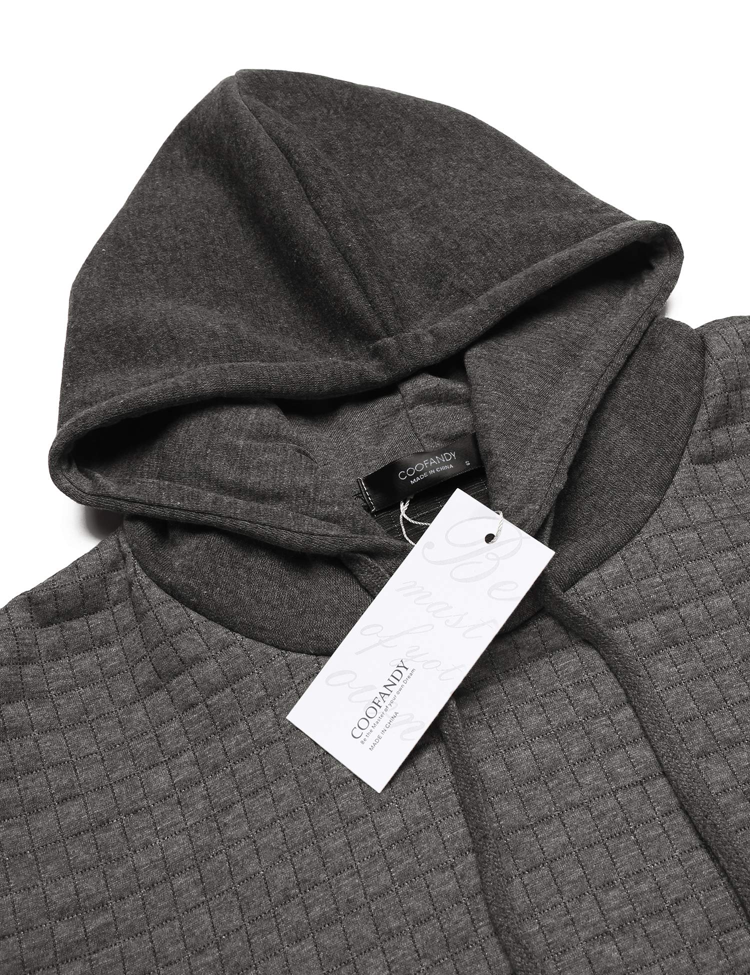 COOFANDY Felpa con Cappuccio da Uomo a Maniche Lunghe da Lavoro Pullover Jacquard a Quadri con Cappuccio