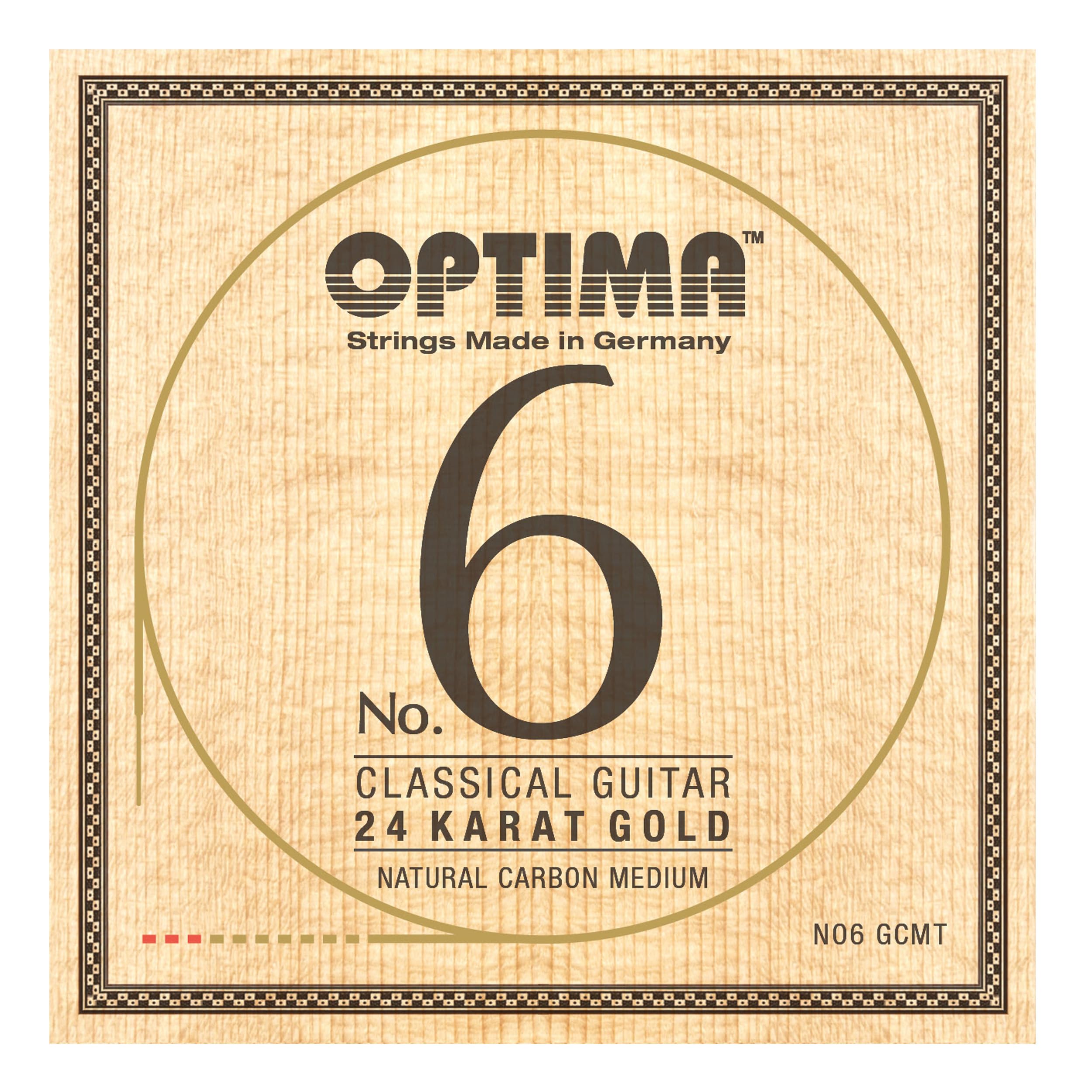 Optima NO6.GCMT - Set di corde per chitarra da concerto, 24 carati, con disco in carbonio, tensione media, set di corde durevoli per chitarra classica, immagine sonora con anima, made in Germany