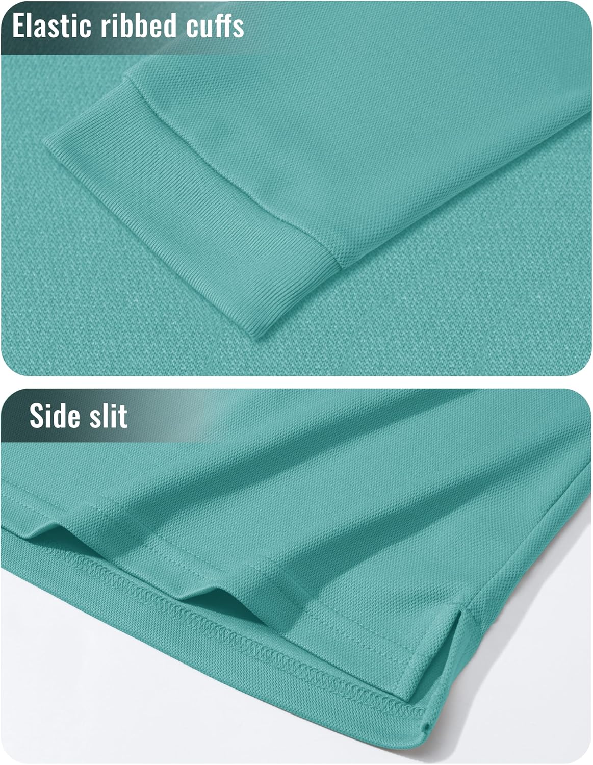 MAGCOMSEN Men's Polo Shirt Long Sleeve Golf Shirts Quick Dry Lightweight 3-Button Performance Work Fishing Athletic - Image 6