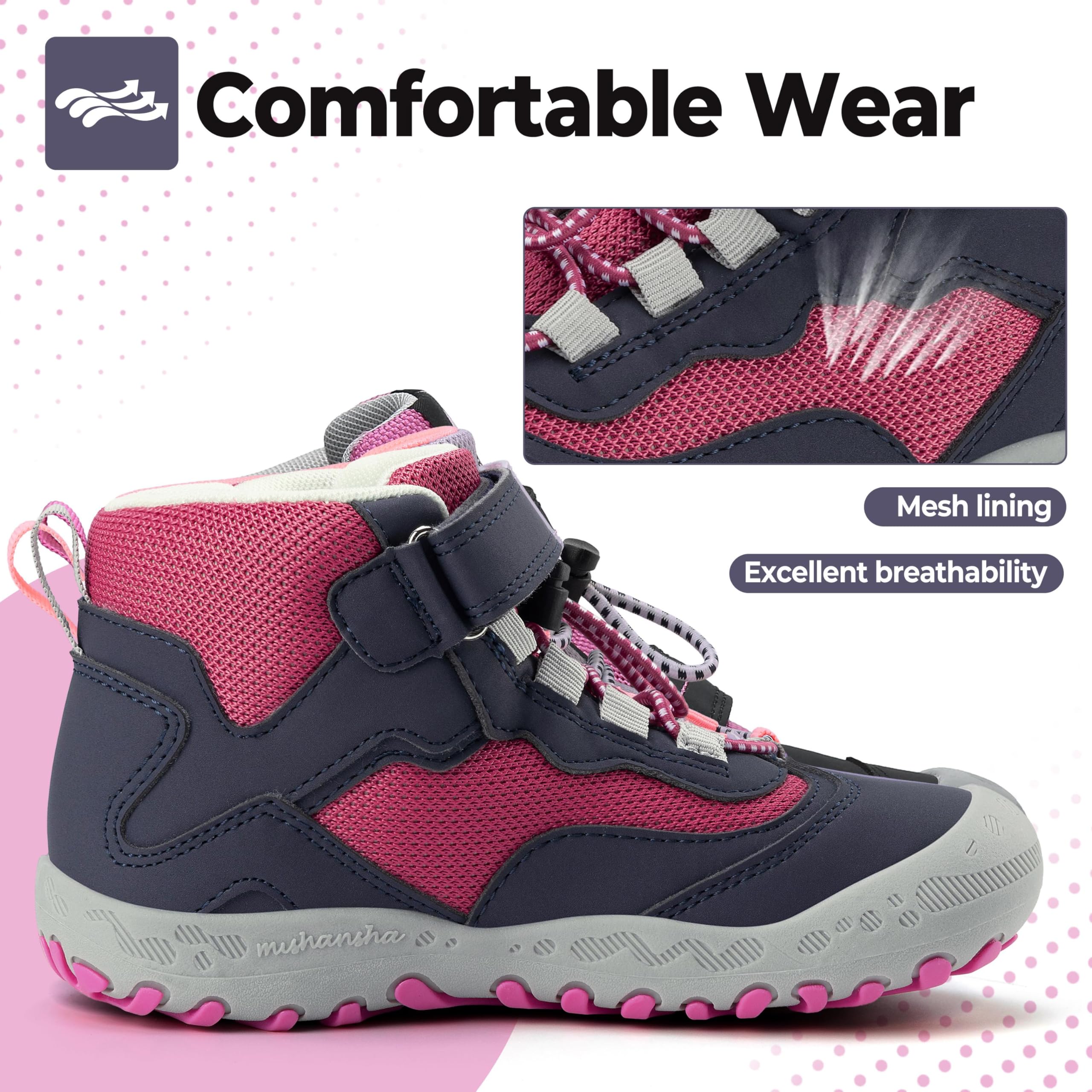 Mishansha Niña Zapatillas de Trekking Cómodas Ligero Botas de Senderismo Transpirables Zapatos de Deporte GR.24-38