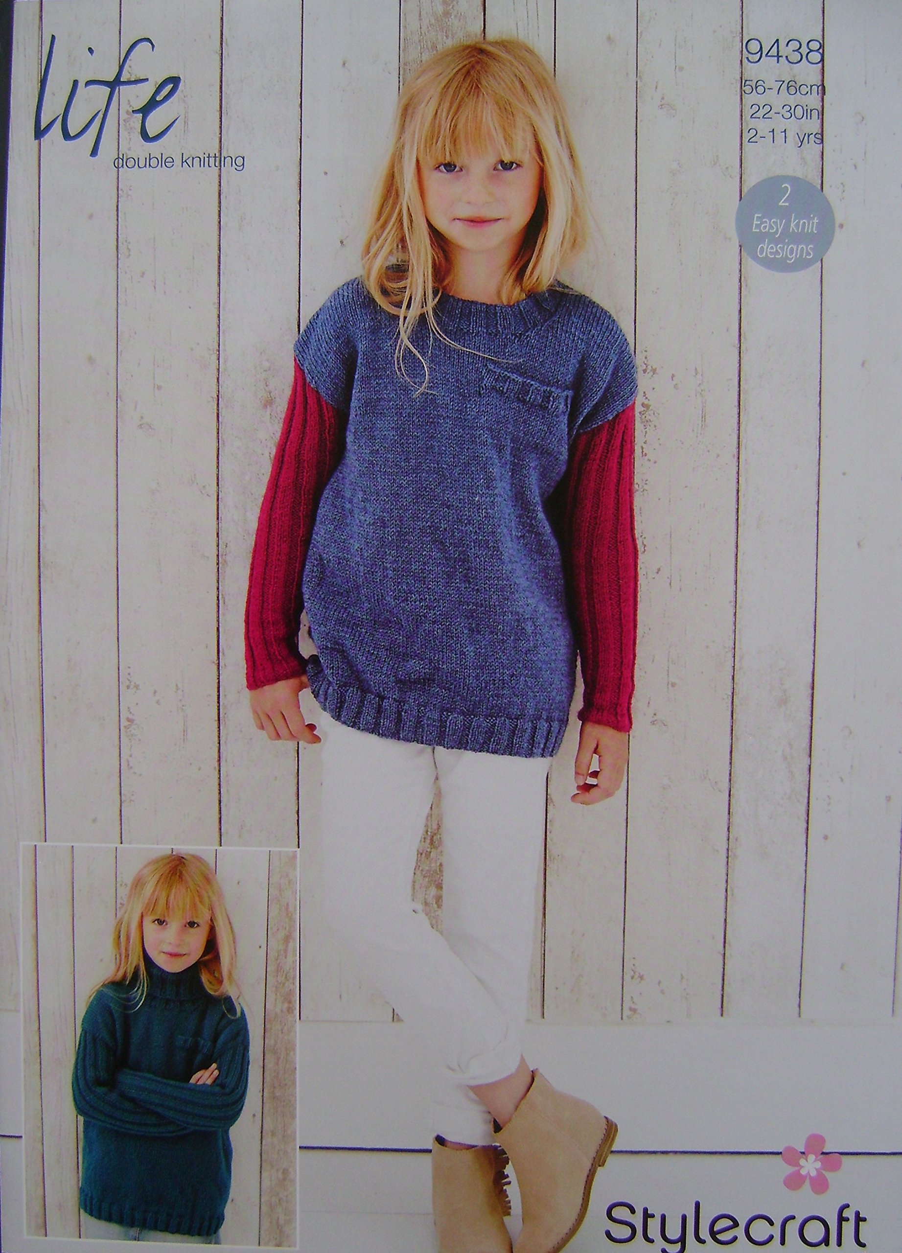 Stylecraft DK Knitting Pattern - 9438 Children's Sweaters (2 Designs)