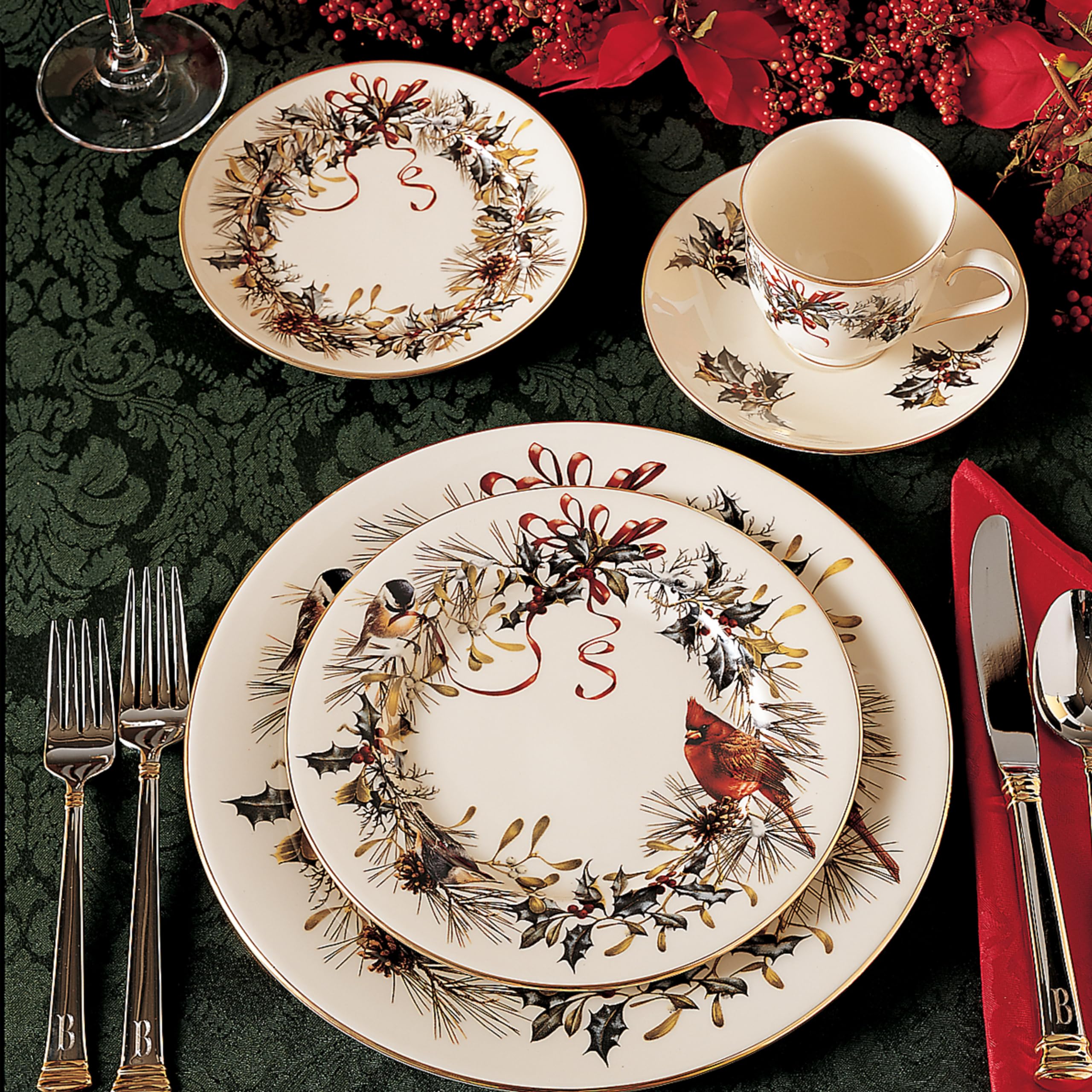 Amazon.co.jp: Lenox Winter Greetings 5 Piece Place Setting by 