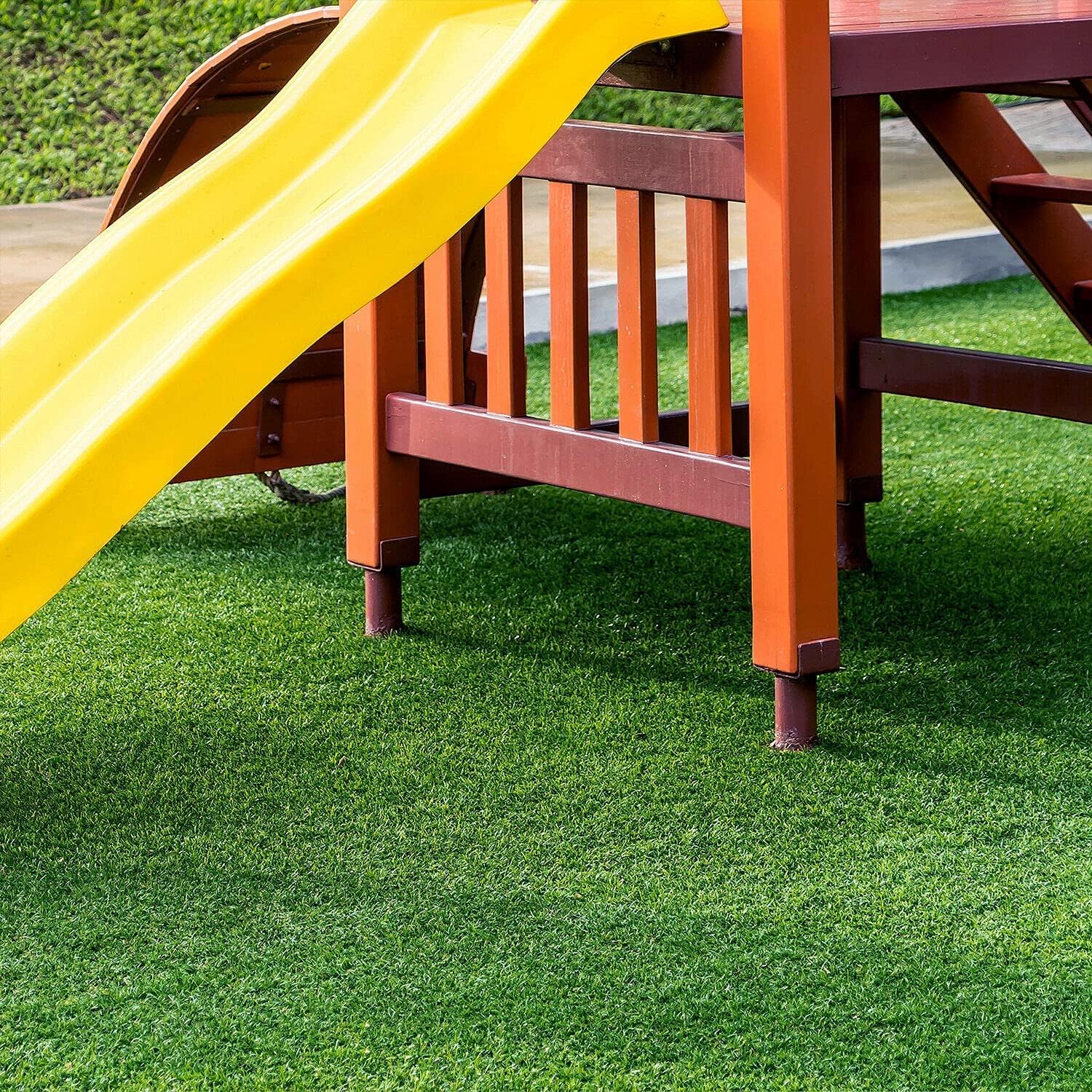 Nisorpa Kunstrasen 10x1m, Rasenteppich Outdoor 30 mm Höhe, Kunstrasenteppich Meterware Wasserdurchlässiger Kunstrasen Rolle Outdoor, Kunststoffrasen für Terrasse Balkon, Grün