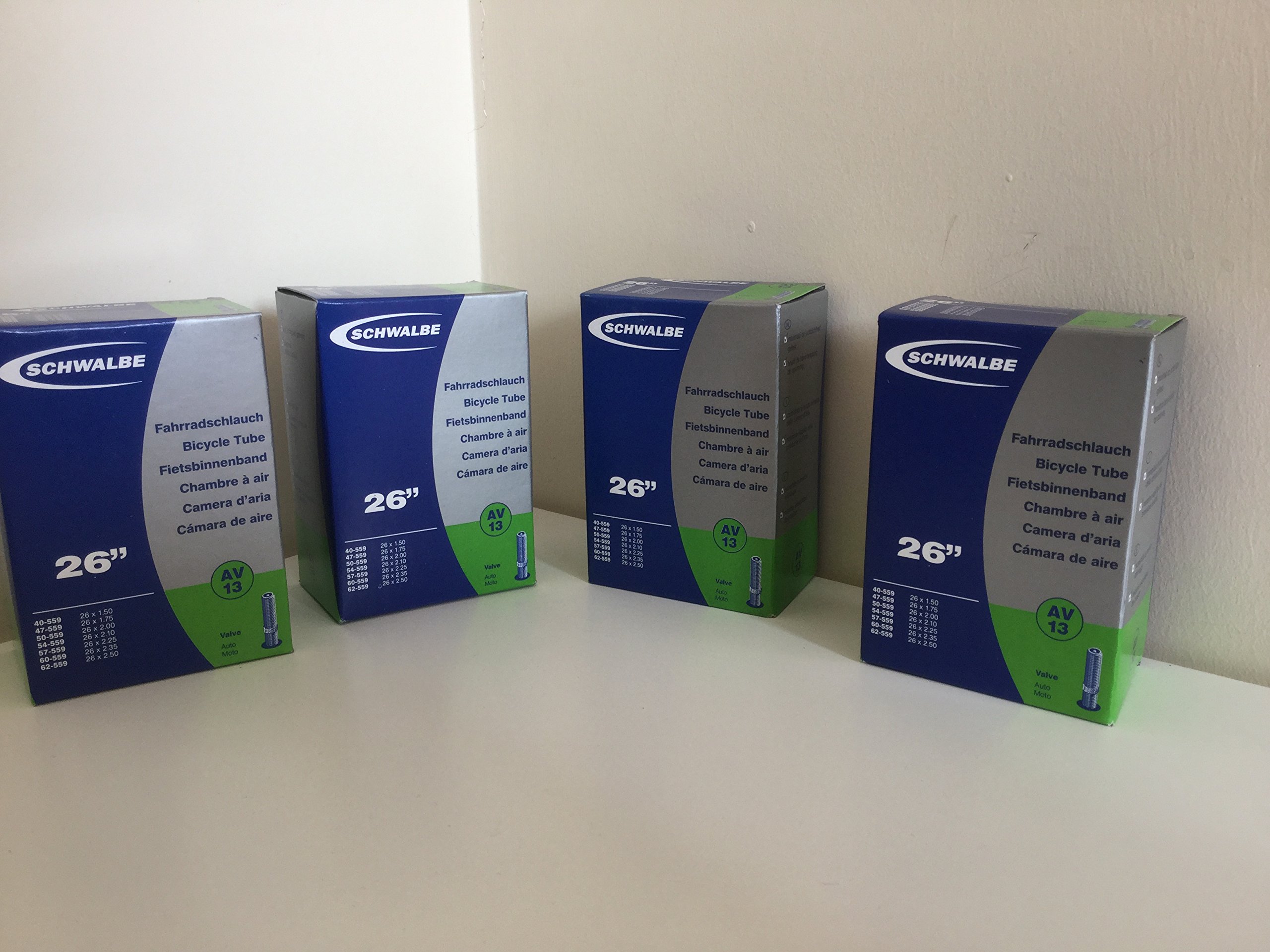 4 x SCHWALBE AV13 26" x 1.5 to 2.5 Bicycle Bike Inner Tube 40mm Schrader Valve