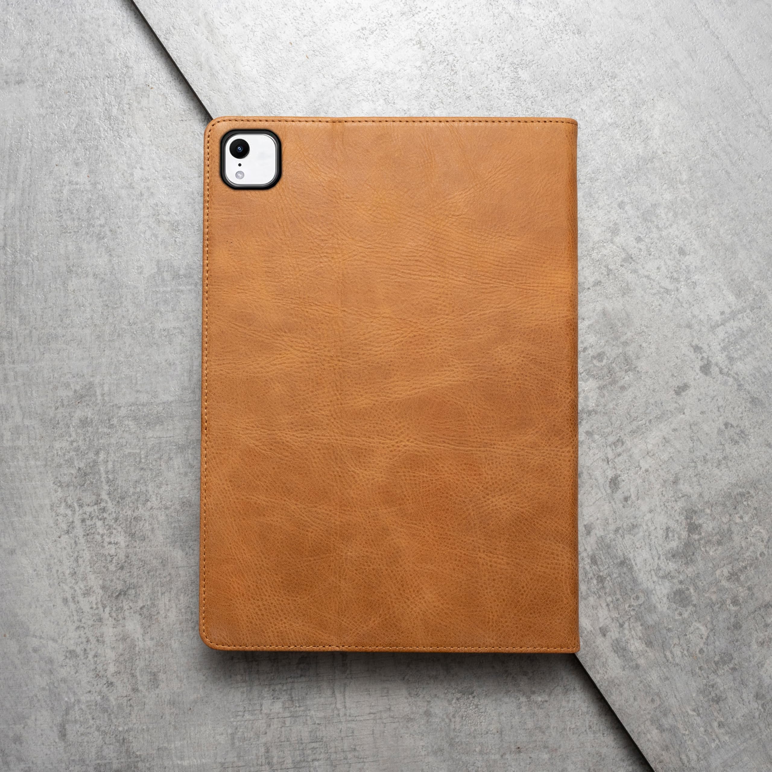 Porter Riley – Lederhülle kompatibel mit iPad Air 13" M4 (2026), M3 (2025) & M2 (2024). Hochwertiges Echtleder Standcase/Cover/Flip (Hellbraun)