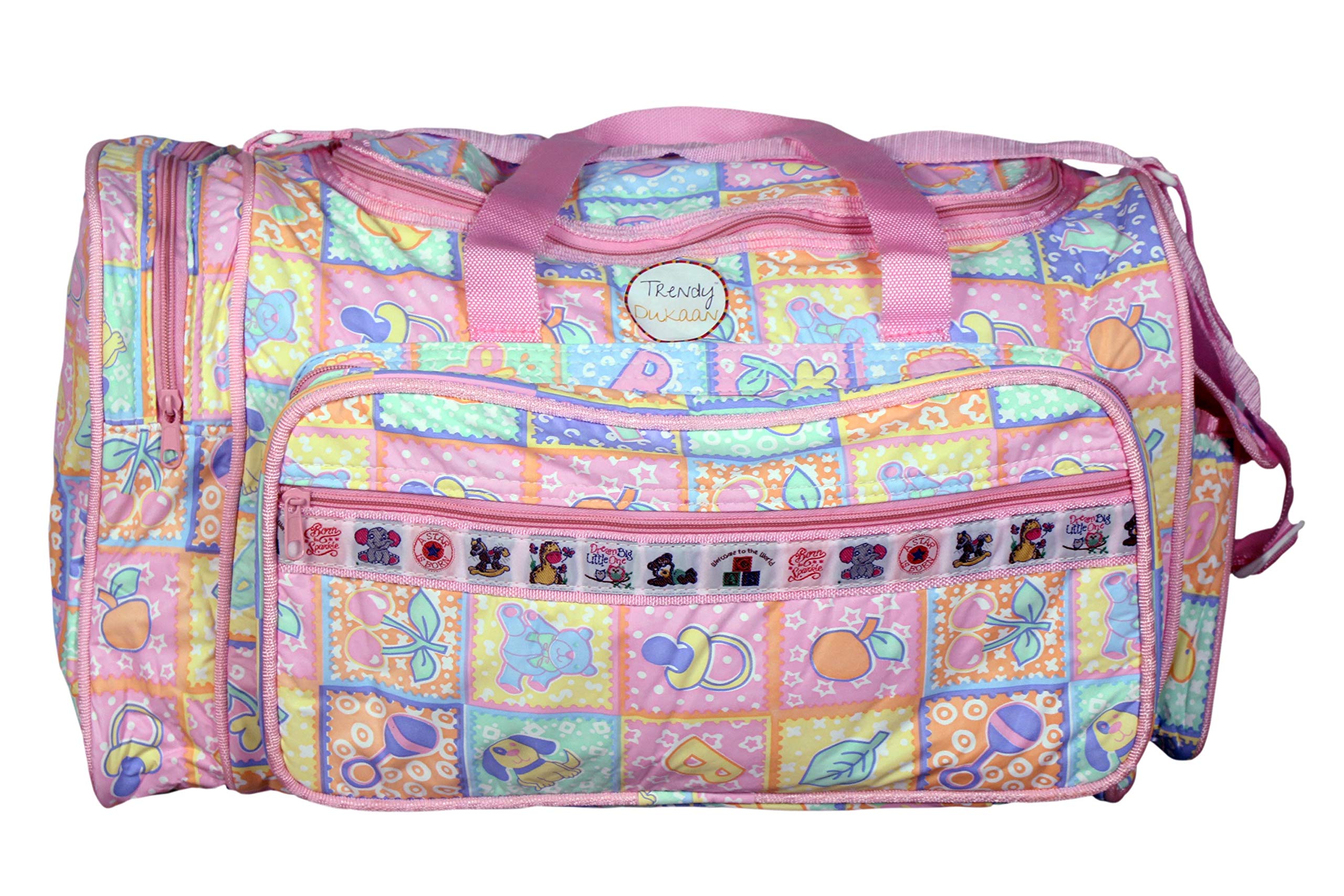 trendy dukaan Trendy Dukaan™ Diaper/Mother Bag for New Born Baby - Multipurpose PVC Bag with Multiple Compartments (Pink)-picture-30