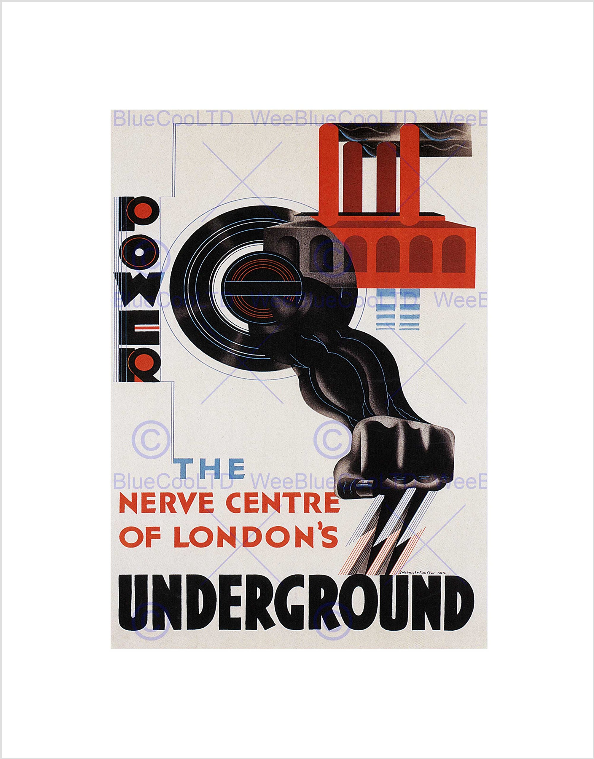 Wee Blue Coo Commercial Advert Power London Underground Railway UK Wall Art Print