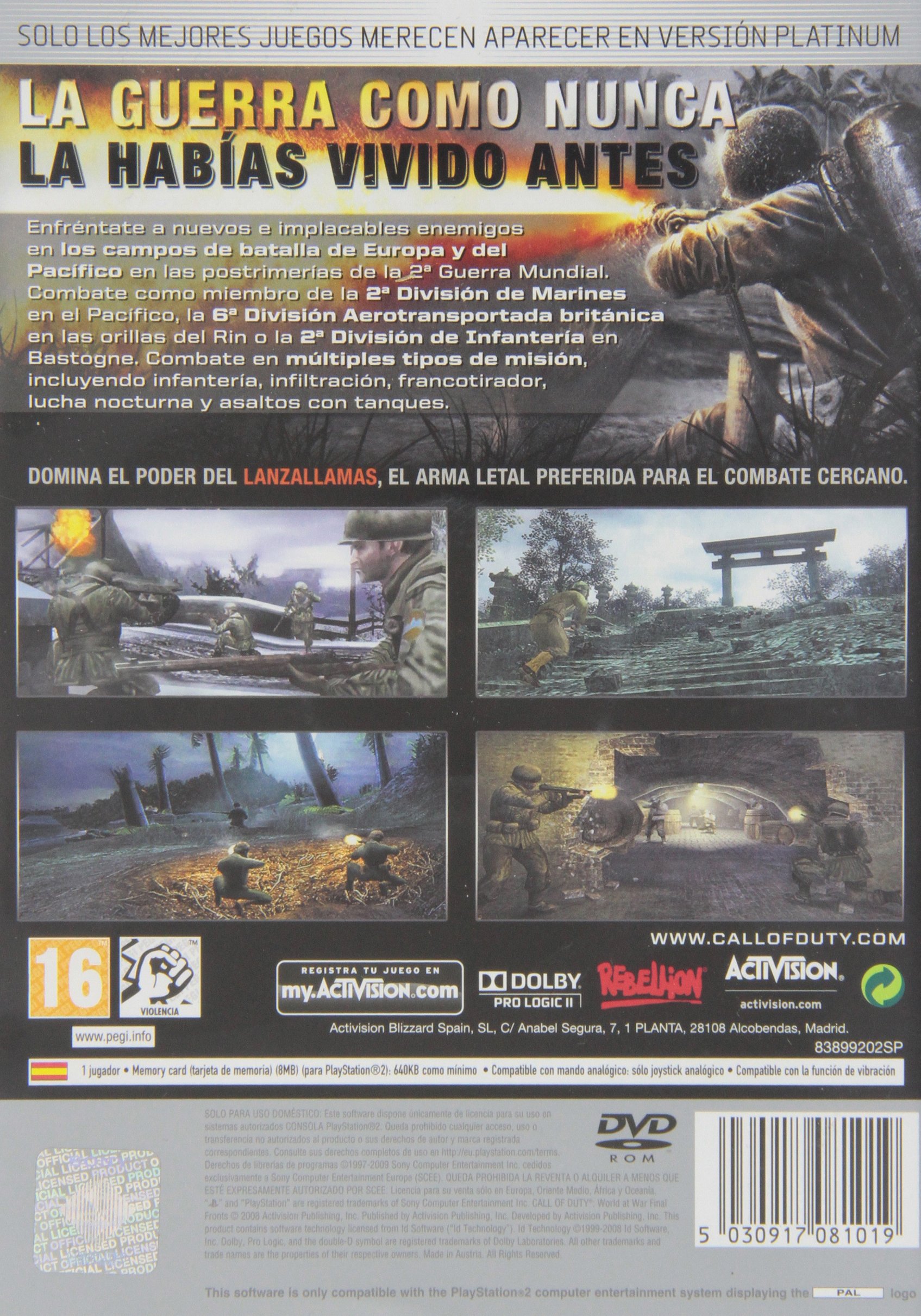Call of Duty World at War Platinum
