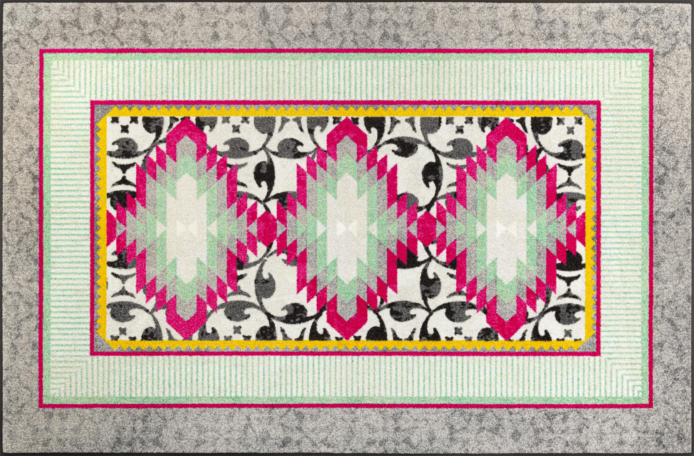 Paillasson lavable fini les traces de boue avec le grand Tribal Pop Wash+Dry 115x175